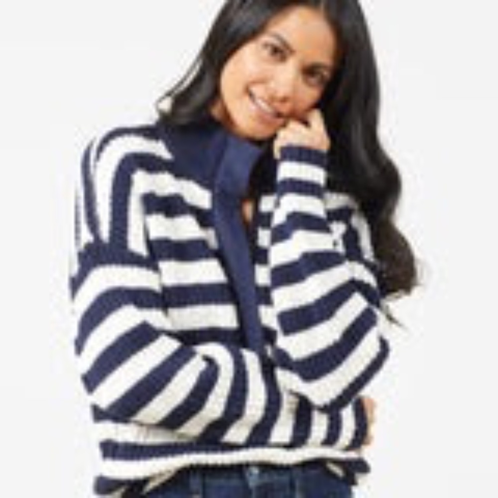 NWOT Outerknown Montauk Sweater Dark Navy/Salt Stripe Medium